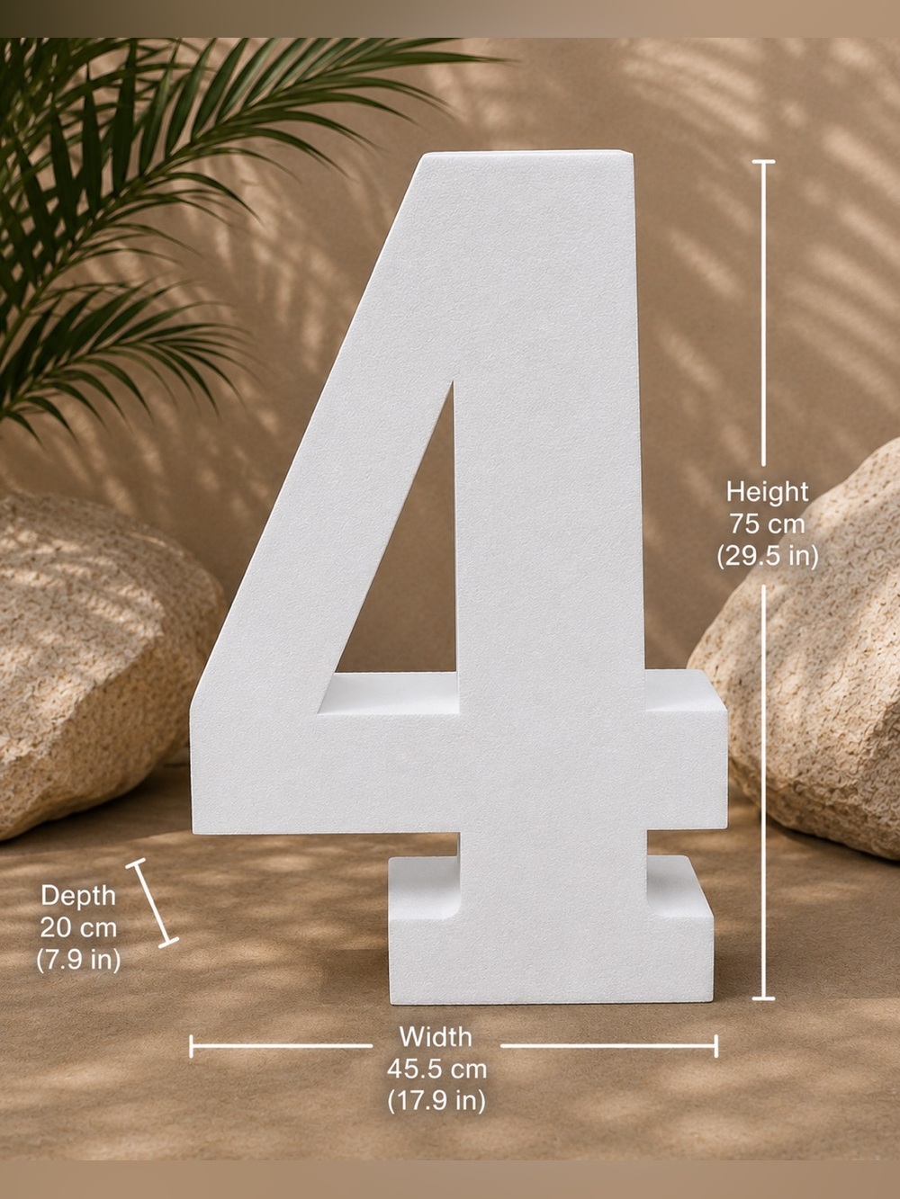 Large Decorative Foam Number 4 / 30” Tall Event Props - Picture 3 of 12